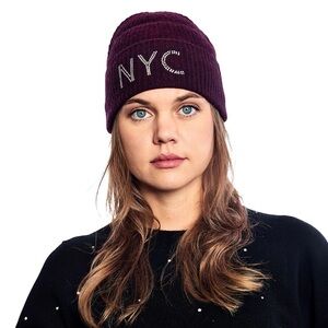 Carolyn Rowan NYC Cashmere Thin Ribbed Beanie